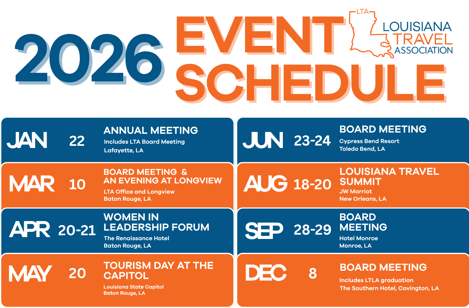 LTA Calendar of Events